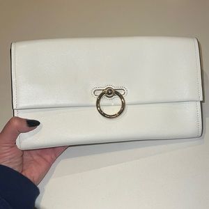Rebecca Minkoff white Leather Clutch with gold hardware